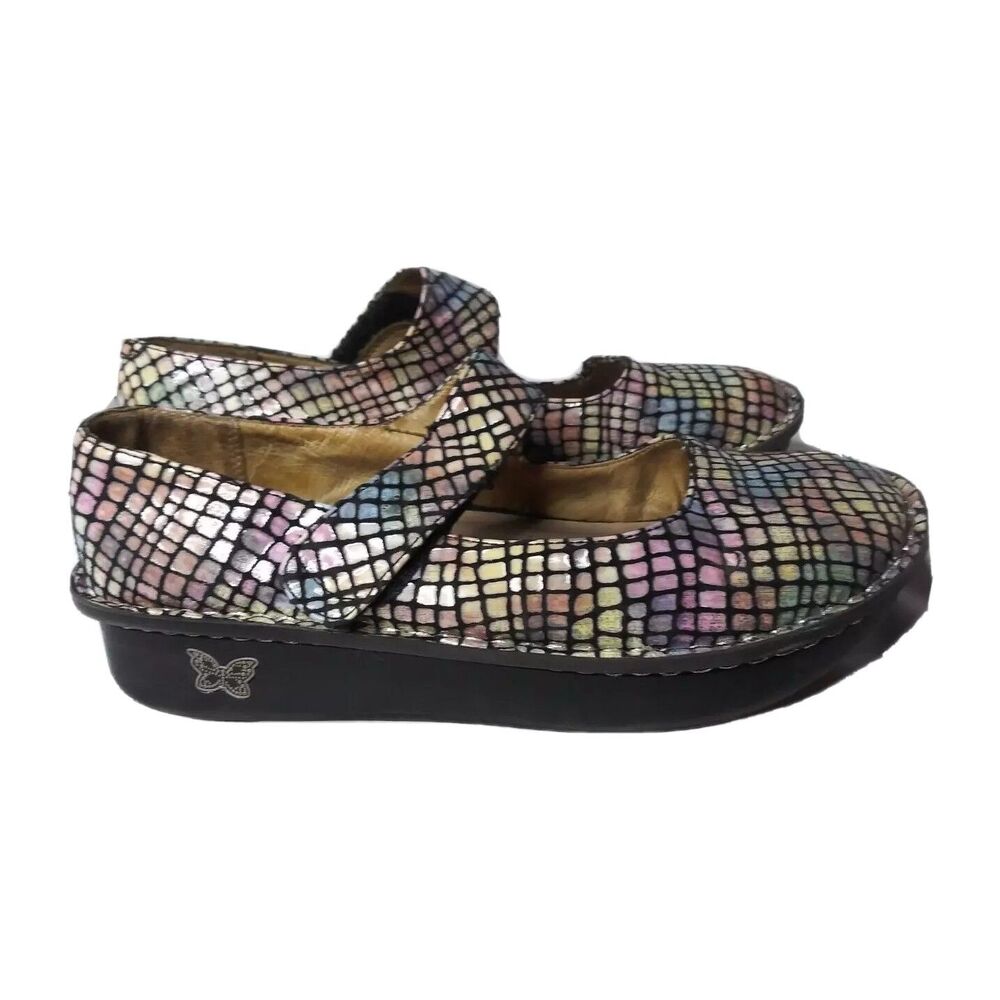 ALEGRIA Paloma Pastel Stone Mary Jane Shoes Iridescent Size 39 EU